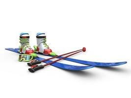 Colorful ski equipment photo