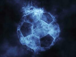 Football - blue smoke effect photo