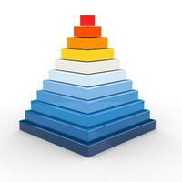 éxito 3d pirámide gráfico foto