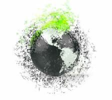 negro mundo globo - píxel explosión foto
