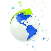 Blue eco globe - polygonal photo