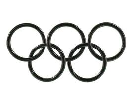 olímpico anillos - negro - 3d ilustración foto