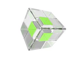 Abstract green cube glass shape photo
