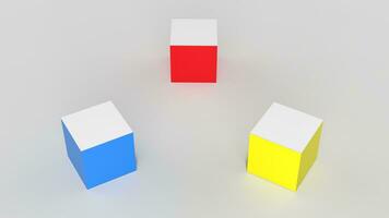 Luminecent cubes in primary colors photo