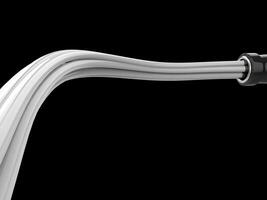 blanco cable haz con negro enchufe - 3d ilustración foto