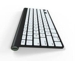 Black keyboard - usb side, on white background, ideal for digital and print design. photo