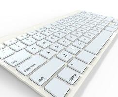 White keyboard - close up, on white background, ideal for digital and print design. photo