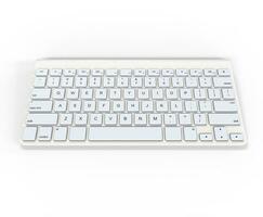 White keyboard on white background, ideal for digital and print design. photo