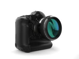 Modern professional black photo camera