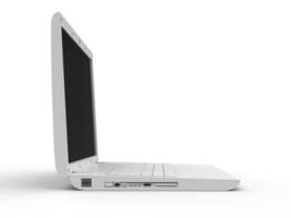 Modern white template laptop - side view photo