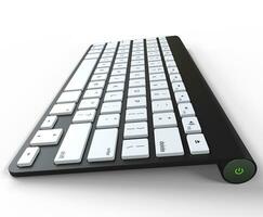 Black keyboard - side view, on white background, ideal for digital and print design. photo