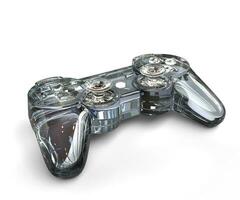 Transparent blue gray glass game pad photo