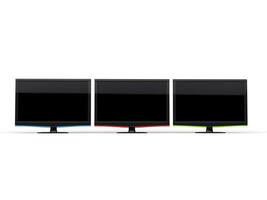 Row of modern TV screens - front view photo