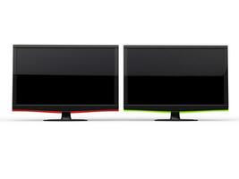 Red and green modern TV screens photo