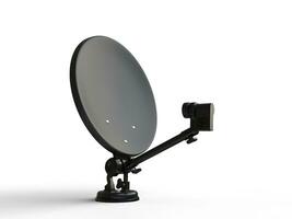 Black TV satellite dish - side view photo