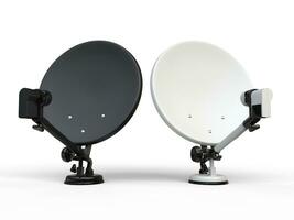 Black and white TV satellite dishes photo