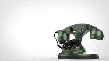 Metallic green vintage telephone photo