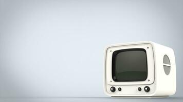 Vintage style white TV set photo