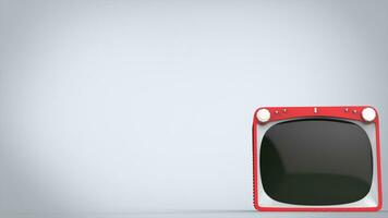 Bright red retro style TV set photo