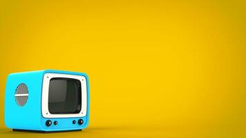 Baby blue retro style TV photo