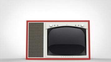 Old school red vintage TV set - front view photo