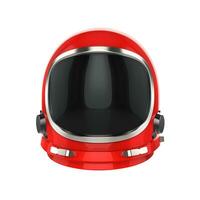 Red vintage astronaut helmet - isolated on white background photo