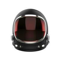 Black vintage astrounaut helmet with red visor glass - isolated on white background photo