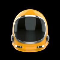 Yellow vintage astronaut helmet - isolated on black background photo