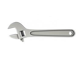 Brand new steel wrench - side view - isolated on white background photo