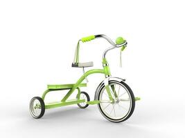 Green tricycle - studio shot photo