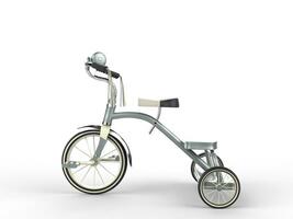 Silver tricycle - side view photo