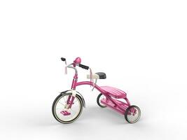 Pretty pink tricycle - studio shot photo