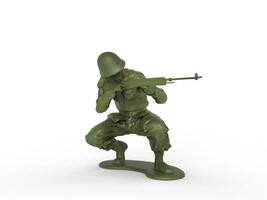 Toy soldier in squating position photo