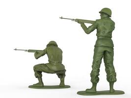 Riflemen toy soldiers - one standing, one in crouching position photo