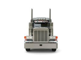 Heavy duty dark gray big truck - front view photo