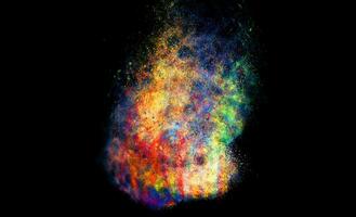 Multicolored particles explosion VFX photo