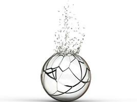 Broken glass ball - 3D Illustration photo
