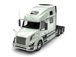 Basic white modern semi trailer truck - top down view photo