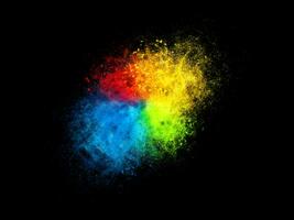 Four color dust particle explosion photo