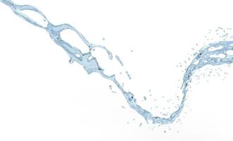 Beautiful curved blue water swirl with tiny droplets photo