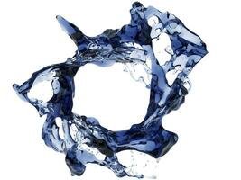 Dark blue crystal water splash photo