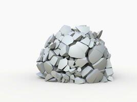 Broken ball shape in hundreds of pieces - closeup -  broken template image photo