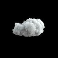 Single puffy cloud isolated on black background photo