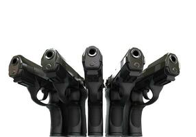 Set of five semi automatic pistols photo