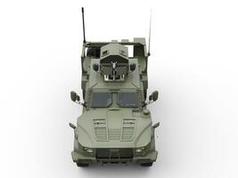 Tactical all terrain military vehicle - front top view photo