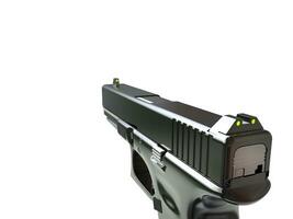 Semi - automatic modern tactical handgun - first person right hand view photo