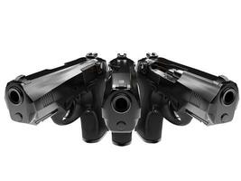 Three modern beautiful handguns photo