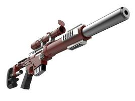 Crimson modern sniper rifle - low angle shot photo