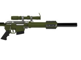 mate Ejército verde moderno francotirador rifle - lado ver foto