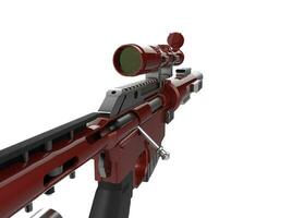 Crimson modern sniper rifle - low angle shot - closeup shot photo